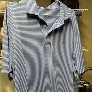 Vineyard Vines Men's Polo in Blue and White Stripes